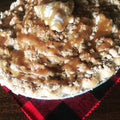 Dutch Caramel Apple Pie with crumble topping and caramel drizzle